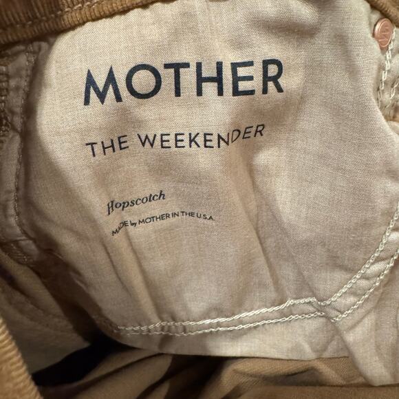 NWT Mother The Weekender High Rise Flare Corduroy Pants Tobacco Brown Size 28 - Picture 10 of 10
